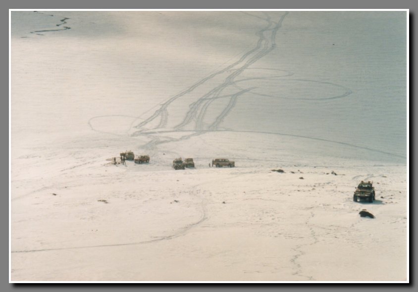 View of the scene. Aegir ended up being the only one to make it up the hill. We turned around without ever reaching the glacier this time. 